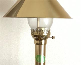 Paris Orient Express Istanbul Vintage Hurricane Globe Brass Lamp with Adjustable Brass Shade (20”)