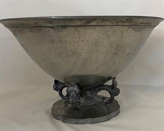 Antique scroll Feet Pedestal Bowl (12”D x 6 2/“H)