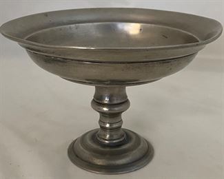 Vintage Pewter Pedestal Compote (4 1-4”H x 6 1-4”D)
