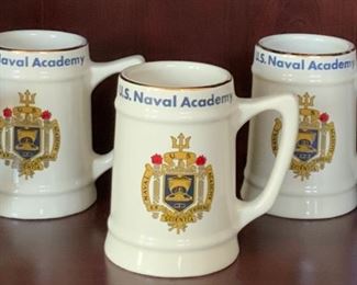 US Naval Academy Vintage Ceramic Beer Mugs