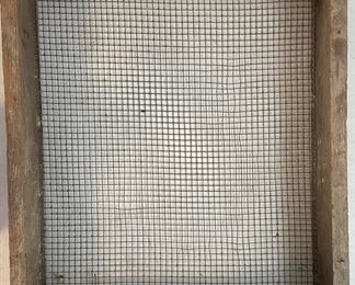 Antique Wood Frame Wire Mesh Grain/Seed Sifter (13 1/2” x 14 3/4” x2”)