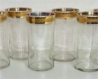 Vintage Gold Band Tumblers (6 each)