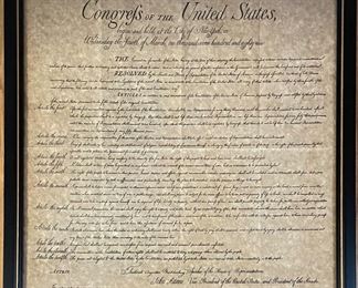 “Bill of Rights” Vintage Parchment Paper Replica