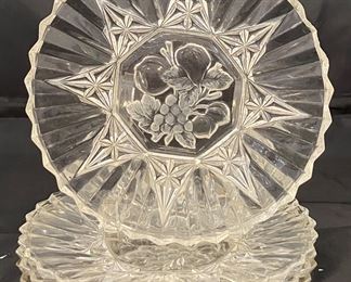 Federal Glass “Pioneer” 8” Luncheon Plates, set of 4.  