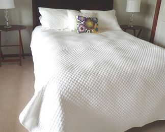 QUEEN BED & MATTRESS  ( NEWER GUEST BEDROOM)