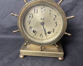 Seth Thomas Brass Ship's Clock w/ Key