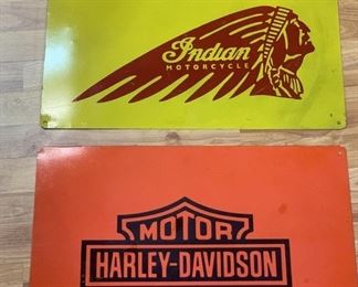 Harley Davidson, Indian Motorcycle Signs