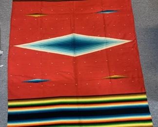 Vibrant, Colorful Vintage Chimayo Weaving 4x6