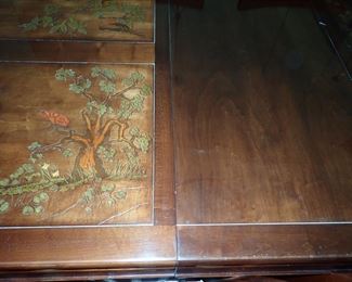 DETAILED CARVED ASIAN TABLE WITH 6 CHAIRS