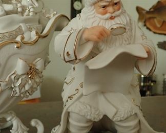 PORCELAIN SANTA - SLEIGH - DEER