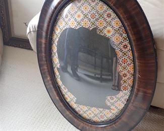 VINTAGE BOW FRONT GLASS & FRAME