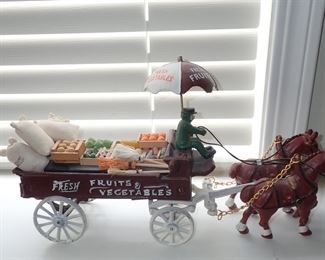 FRUITS & VEGETABLES CART PULLED BY HORSES