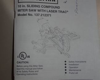 CRAFTSMAN 10" SLIDING COMPOUND MITER SAW W/ LASER TRAC