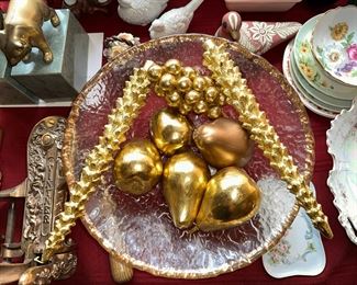 GOLD TRIM GLASS BOWL