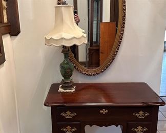 ENTRY TABLE, LAMP, MIRROR