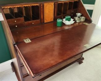 antique Georgian slant-front mahogany desk, circa early 1900s