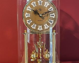 Vintage Elgin Quartz Glass Dome Anniversary Clock