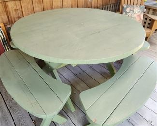 Vintage Outdoor Table and Benches