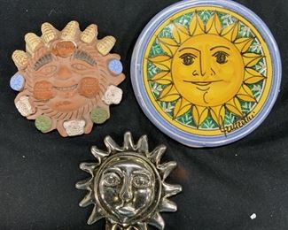 Lot 3 Decorative Sunburst Wall Hanging Accessories
