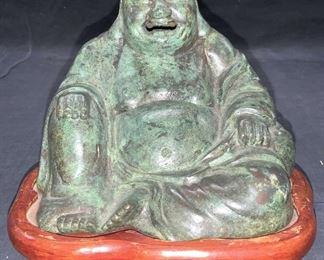 Cast Bronze Seated Laughing Buddha
