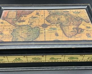 Zodiac Sign World Map Motif Jewelry Box
