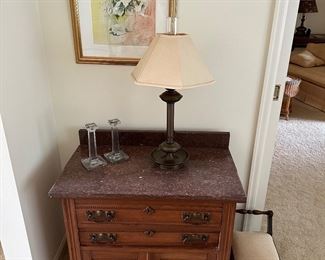 Antique Marble Top Dry Sink/ Dresser