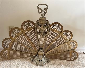 Vintage Brass Fireplace Screen