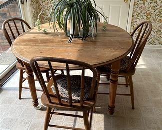 Wood Table & 4 Chairs