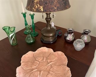 Vintage Jan Pugh Plate, Vintage Lamp