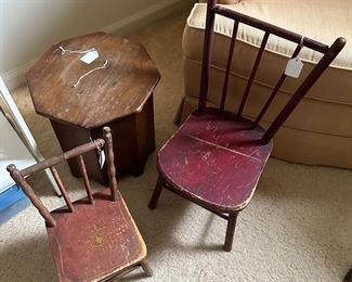 (2) Vintage Children Wood Chairs