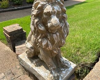 1of 2 concrete lions 