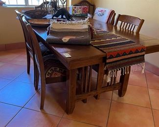 Mission dining table and chairs 