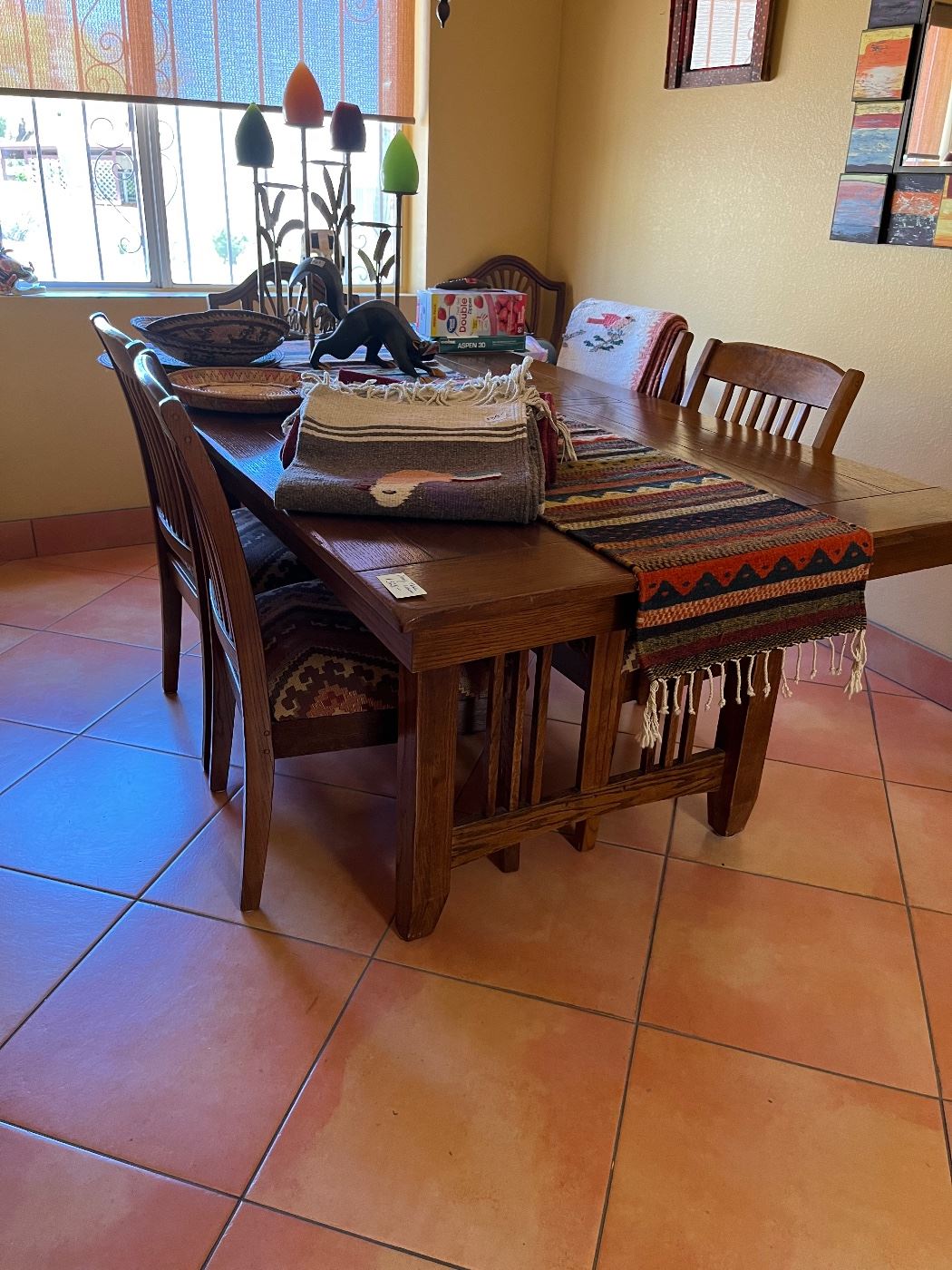 Mission dining table and chairs 