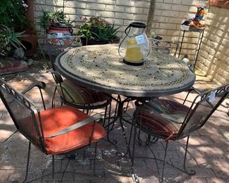 Wrought iron table and chairs 