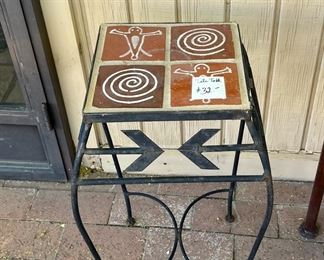 Wrought iron side table