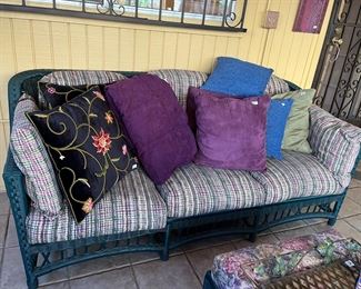 Wicker set includes ottoman and chair 