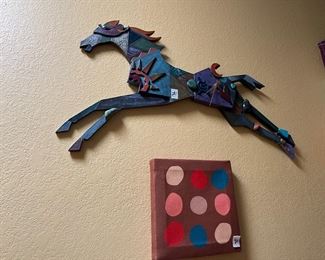 SW clock horse motif