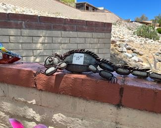 Rock and metal sculpture