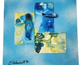 Carl Schmidt "Yellow Book" Mixed Media Art