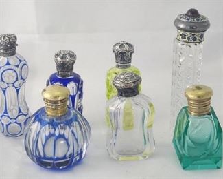 Lot of 7 Antique Perfume Bottles