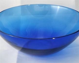 Large Lalique Cobalt Blue 10.5" Serving Bowl