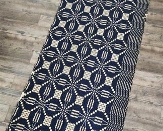 Antique Americana Blue and White Coverlet