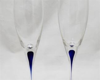 Pair of Swedish Orrefors Champagne Glasses