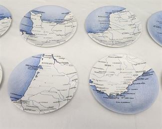K G Luneville Map of France Plate Set