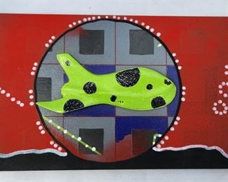 Carl Schmidt 3D Fish Mixed Media Board