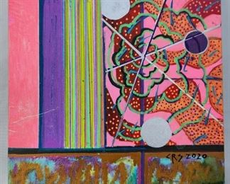 Neon Pattern Carl Schmidt Mixed Media Art Board