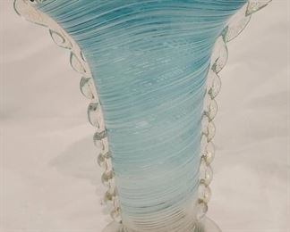 Murano Filigrana I&ED Venetian Art Glass Vase