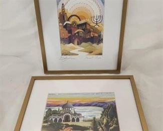 2 Jerusalem Israel Signed Art Prints