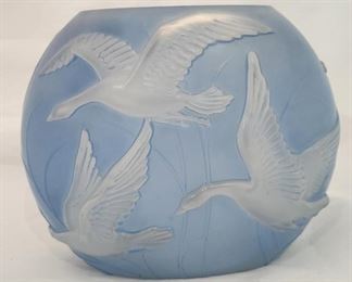 Vintage 1930's Phoenix Art Glass Cameo Pillow Vase