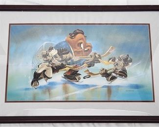 Looney Tunes Framed Hockey Lithograph